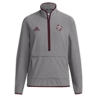 Veste demi-zipée adidas grise Texas A&M Aggies 2024 Coaches Sideline pour homme