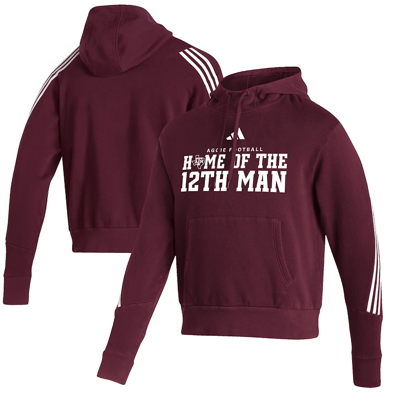 Sweat à capuche adidas bordeaux pour homme Texas A&M Aggies 12th Man