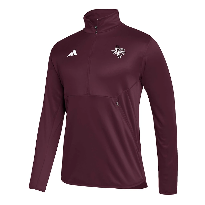 Men's adidas Maroon Texas A&M Aggies 2023 Sideline AEROREADY Half-Zip Top