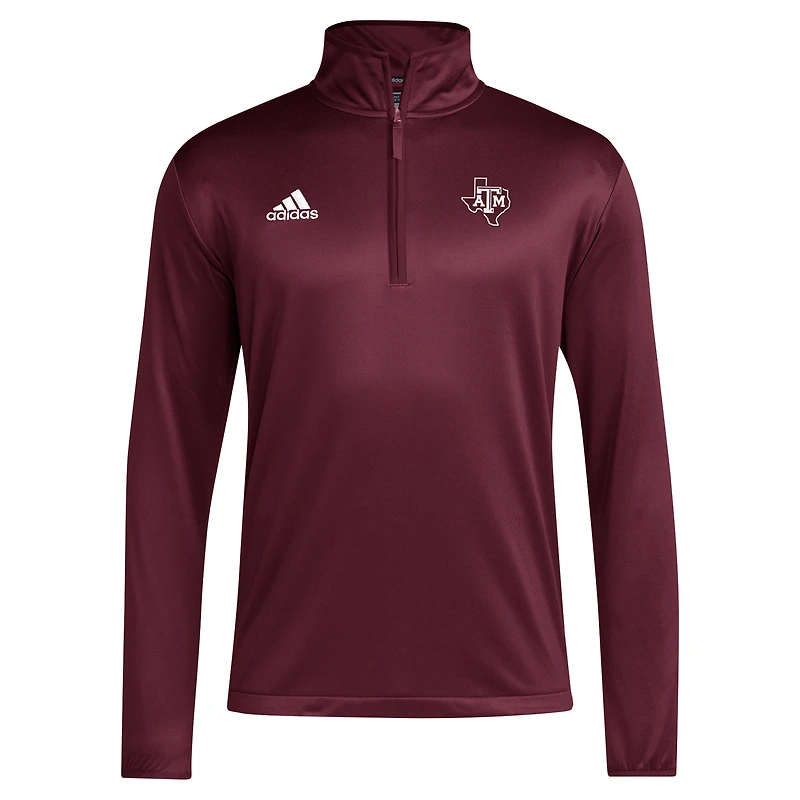 Men's adidas Maroon Texas A&M Aggies 2024 Coaches Sideline Quarter-Zip Top