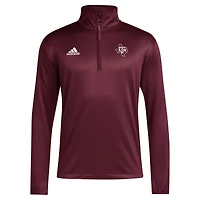 Men's adidas Maroon Texas A&M Aggies 2024 Coaches Sideline Quarter-Zip Top