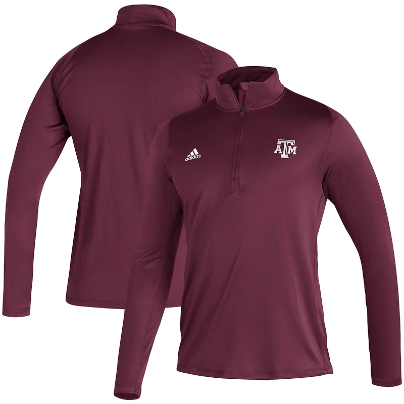 Veste adidas Texas A&M Aggies Freelift Sport Raglan Quarter-Zip Bordeaux pour homme