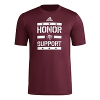 Men's adidas Maroon Texas A&M Aggies Honor & Support Pre-Game T-Shirt