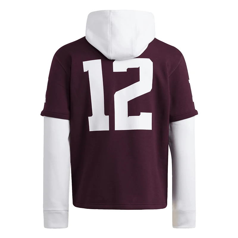 Men's adidas  Maroon Texas A&M Aggies Jersey Pullover Hoodie