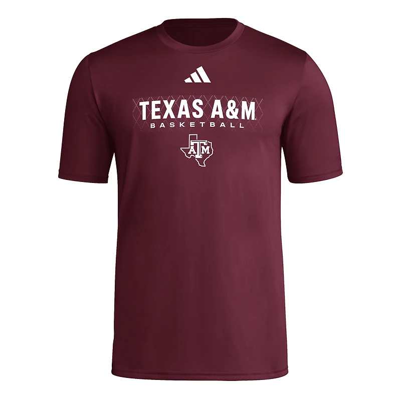 Men's adidas Maroon Texas A&M Aggies Locker On-Court The Fade Pregame AEROREADY T-Shirt