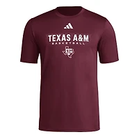 Men's adidas Maroon Texas A&M Aggies Locker On-Court The Fade Pregame AEROREADY T-Shirt