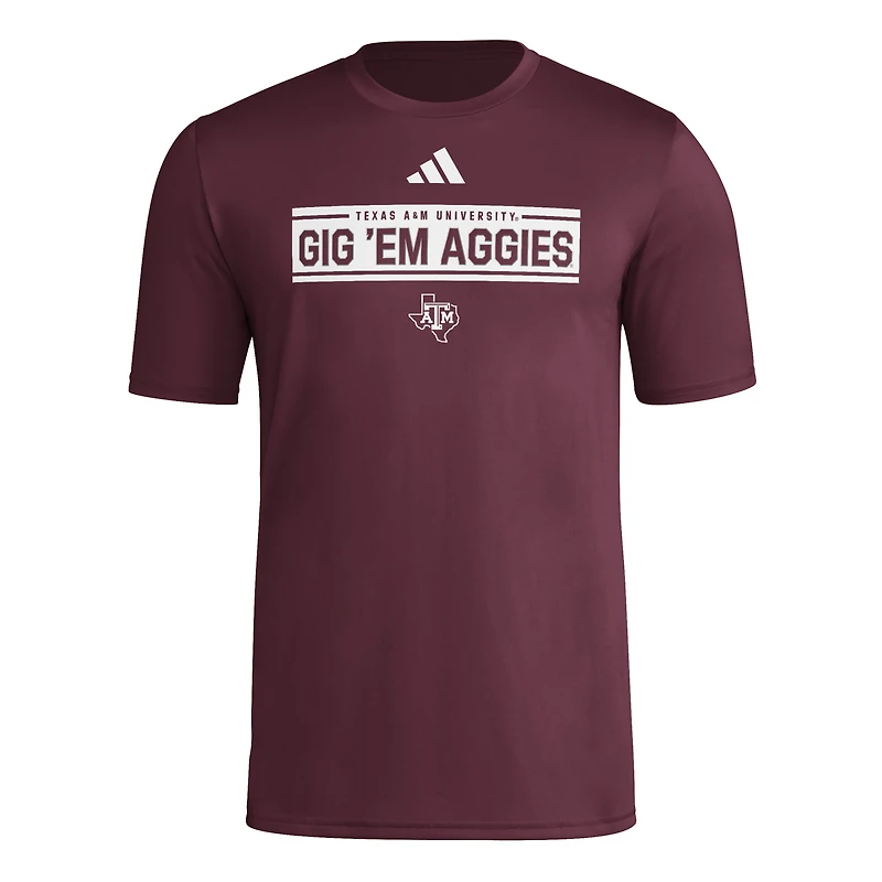 Men's adidas Maroon Texas A&M Aggies Locker Slogan Pre-Game T-Shirt