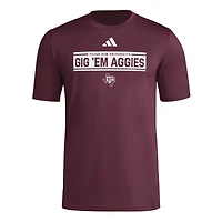 Men's adidas  Maroon Texas A&M Aggies Locker Slogan Pre-Game T-Shirt