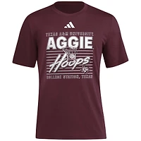 T-shirt adidas marron Texas A&M Aggies Locker Swish Tri-Blend pour homme