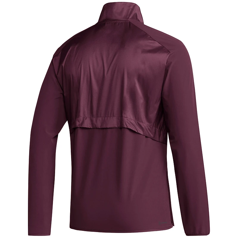 Pull zippé tissé adidas marron Texas A&M Aggies Ol' Sarge Sideline pour homme