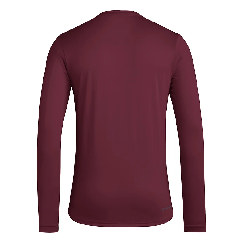 Men's adidas Maroon Texas A&M Aggies On-Court Pregame Long Sleeve T-Shirt