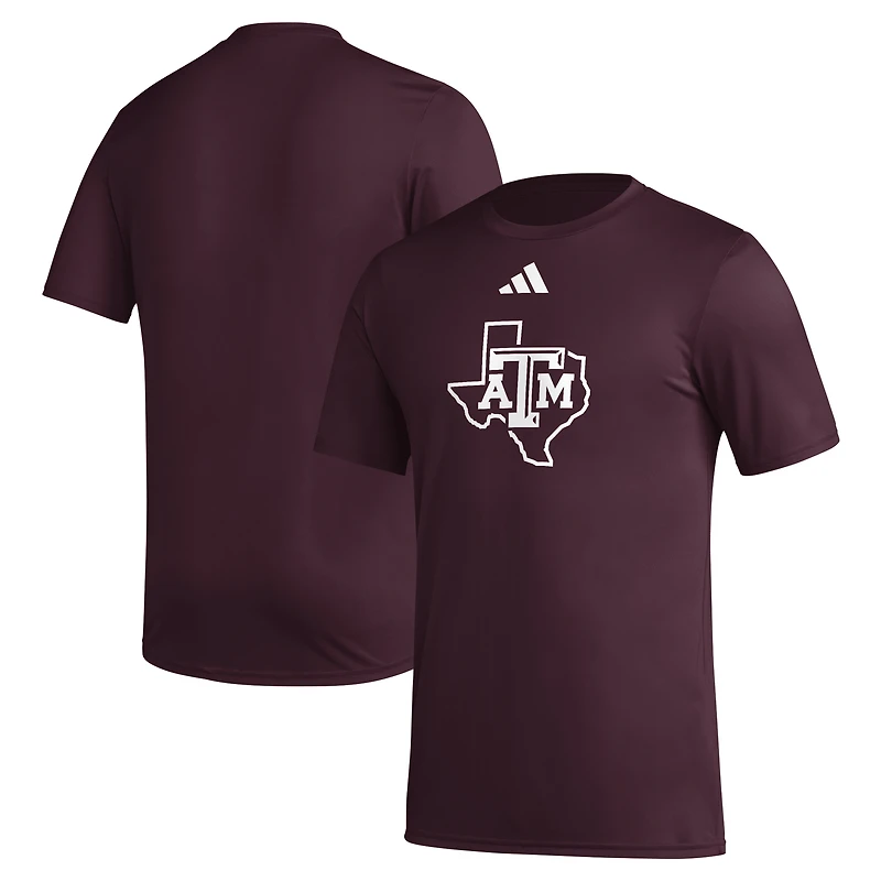 Men's adidas Maroon Texas A&M Aggies Primary Locker Logo Pre-Game AEROREADY T-Shirt