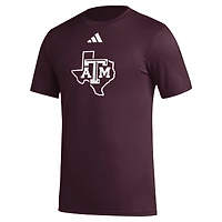 Men's adidas Maroon Texas A&M Aggies Primary Locker Logo Pre-Game AEROREADY T-Shirt