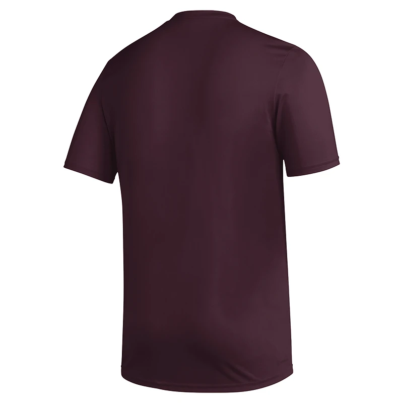Men's adidas Maroon Texas A&M Aggies Primary Locker Logo Pre-Game AEROREADY T-Shirt