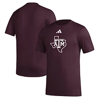 Men's adidas Maroon Texas A&M Aggies Primary Locker Logo Pre-Game AEROREADY T-Shirt