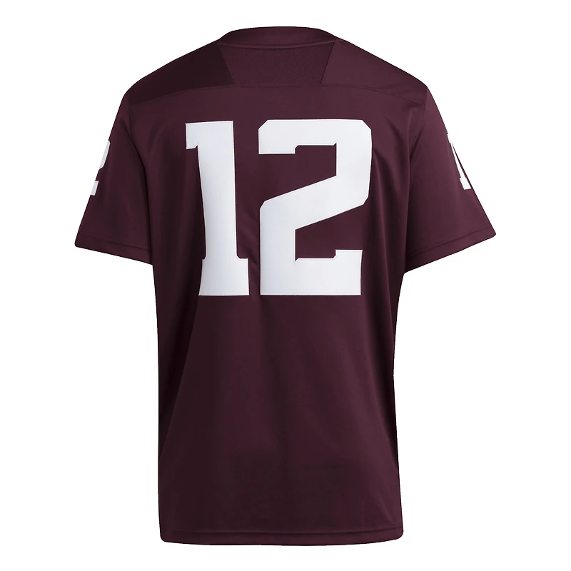 Maillot adidas n° 12 marron pour homme des Texas A&M Aggies Premier