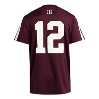 Maillot adidas n°12 marron Texas A&M Aggies Premier Strategy pour homme