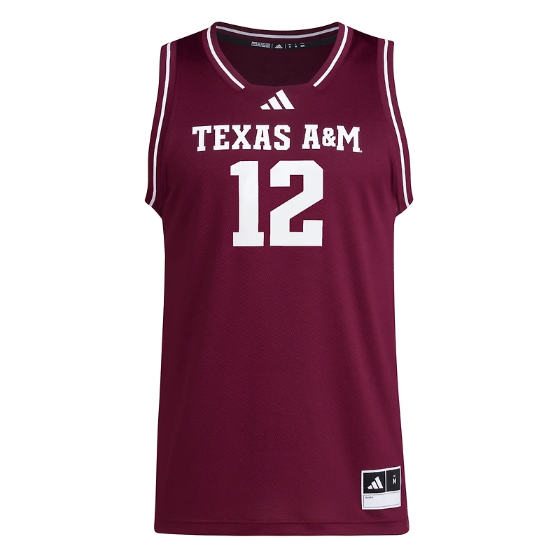 Men's adidas #12 Maroon Texas A&M Aggies Replica Swingman Jersey