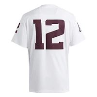 Maillot adidas #12 blanc pour homme des Texas A&M Aggies Premier