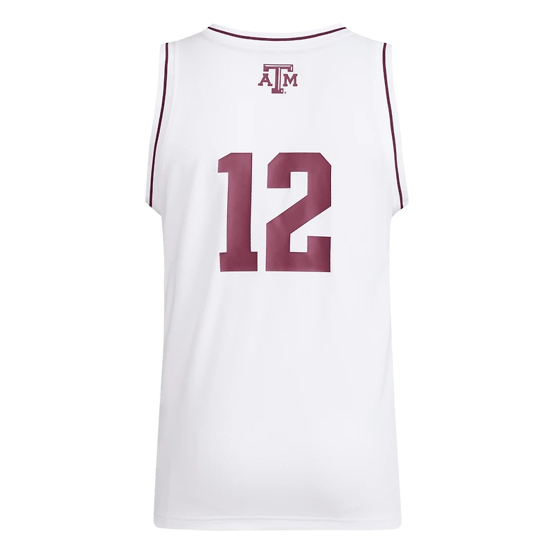 Men's adidas #12 White Texas A&M Aggies Replica Swingman Jersey