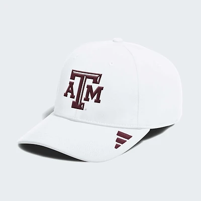 Casquette adidas blanche Texas A&M Aggies 2026 Sideline Flex pour homme