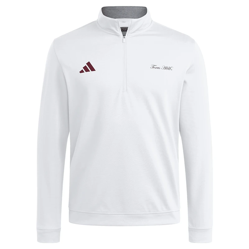 Men's adidas White Texas A&M Aggies Elevated Quarter-Zip Jacket
