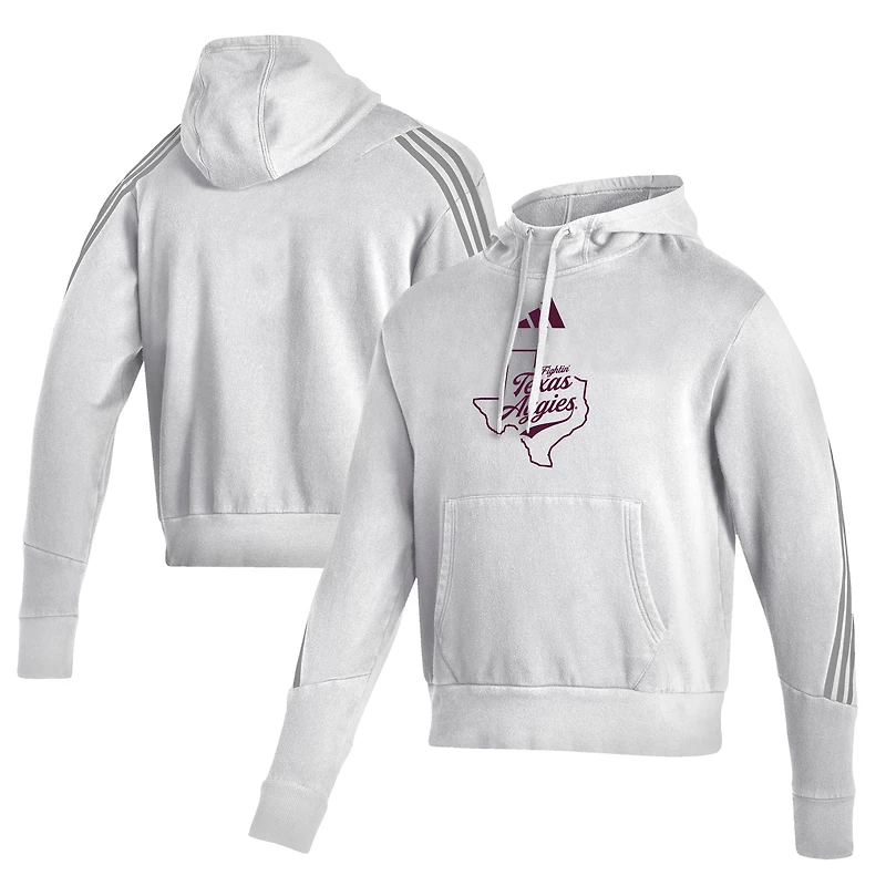 Sweat à capuche adidas blanc pour homme Texas A&M Aggies Fightin'