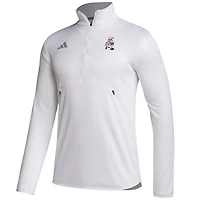 Men's adidas  White Texas A&M Aggies Ol' Sarge Sideline Knit Quarter-Zip Pullover Top