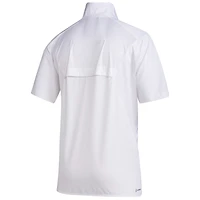 Pull zippé à manches courtes et quart de tour blanc adidas Texas A&M Aggies Ol' Sarge Sideline pour homme