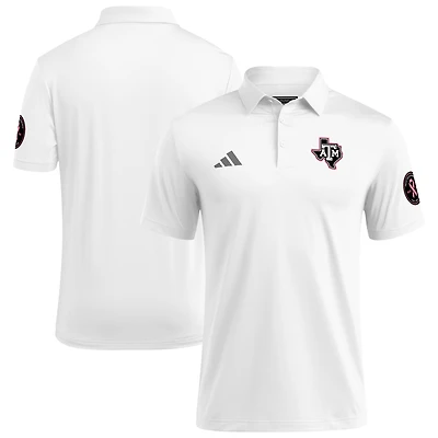 Men's adidas White Texas A&M Aggies Wear Pink Breast Cancer Awareness Polo