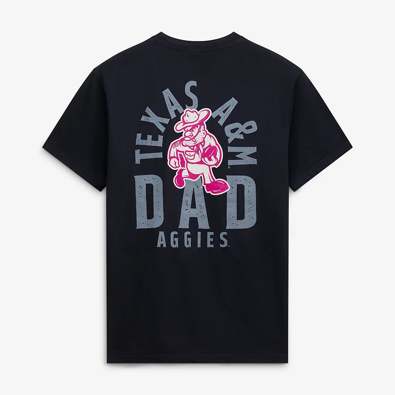 Men's Black Texas A&M Aggies Father's Day Mascot Overlay T-Shirt