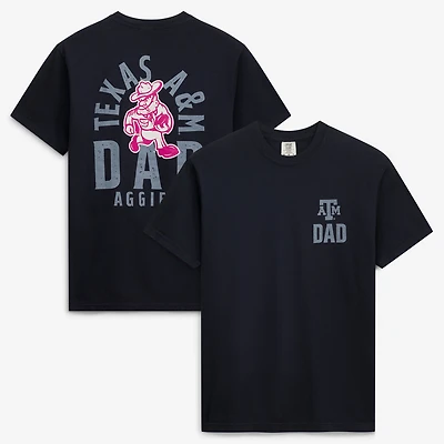 Men's  Black Texas A&M Aggies Father's Day Mascot Overlay T-Shirt
