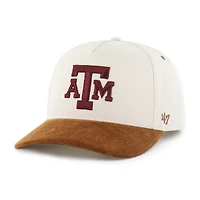 Casquette Carhartt x '47 pour homme, coloris naturel/marron, Texas A&M Aggies, modèle Relaxed Hitch, ajustable.