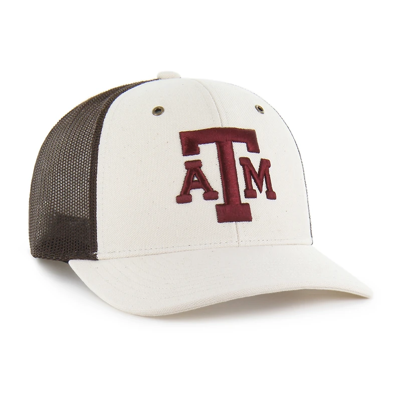 Men's Carhartt x '47 Natural/Brown Texas A&M Aggies Undyed Trucker Adjustable Hat