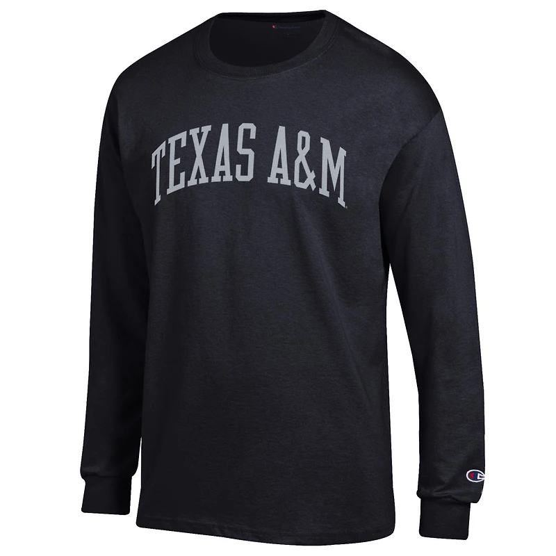 Men's Champion  Black Texas A&M Aggies Basic Arch Long Sleeve T-Shirt