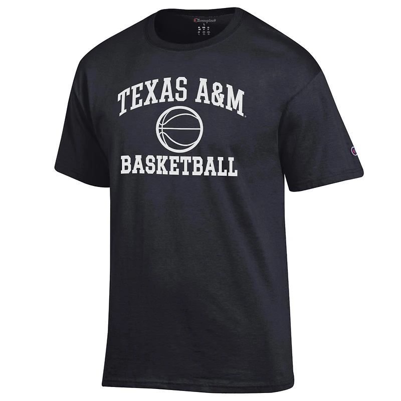 Men's Champion Black Texas A&M Aggies Basketball Icon T-Shirt