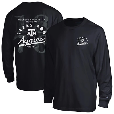 T-shirt à manches longues plastifié Champion Black Texas A&M Aggies All-Star pour homme