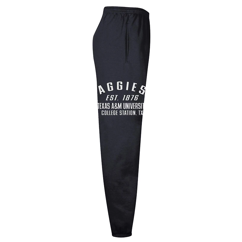 Pantalon de survêtement Champion noir Texas A&M Aggies Powerblend en molleton à bande pour homme