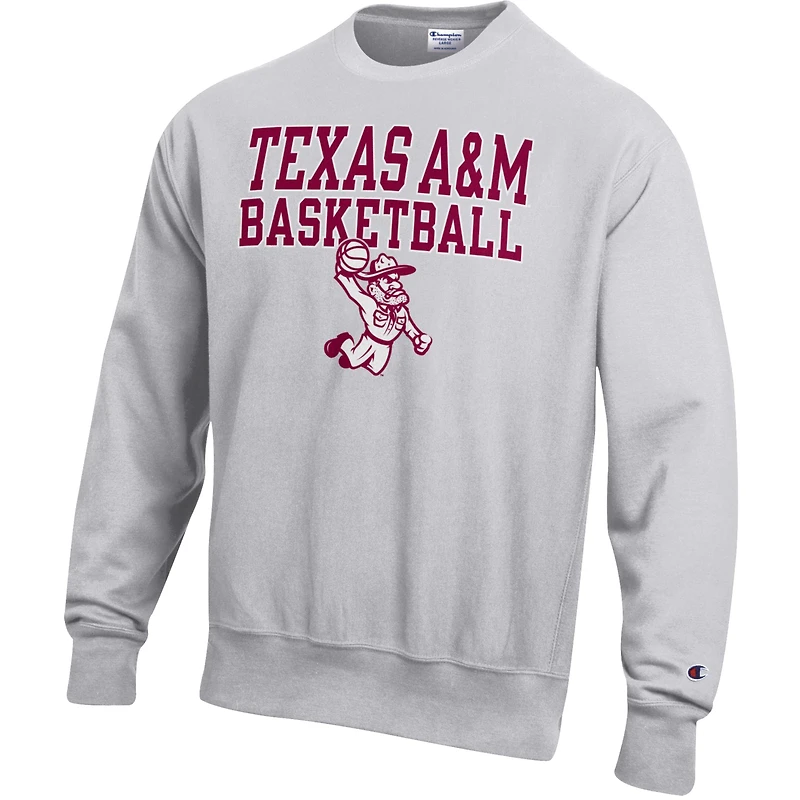 Sweat-shirt Champion gris pour homme, modèle Ol' Sarge Basketball des Texas A&M Aggies.