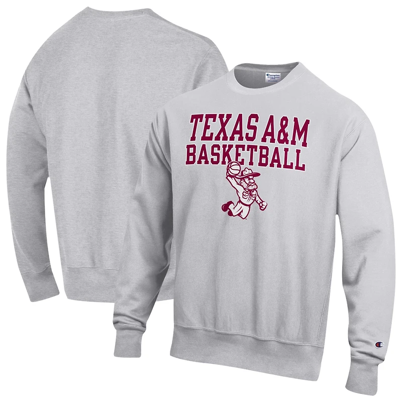 Sweat-shirt Champion gris pour homme, modèle Ol' Sarge Basketball des Texas A&M Aggies.