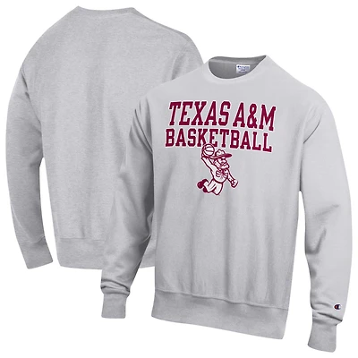 Sweat-shirt Champion gris pour homme, modèle Ol' Sarge Basketball des Texas A&M Aggies.