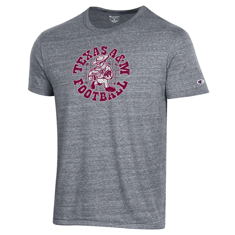 Men's Champion  Gray Texas A&M Aggies Ol' Sarge Football Tri-Blend T-Shirt