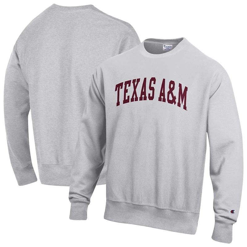 Sweat-shirt en polaire à tissage inversé Champion Gray Texas A&M Aggies pour homme