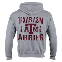 Sweat à capuche zippé en polaire Powerblend gris Champion Texas A&M Aggies Varsity pour homme