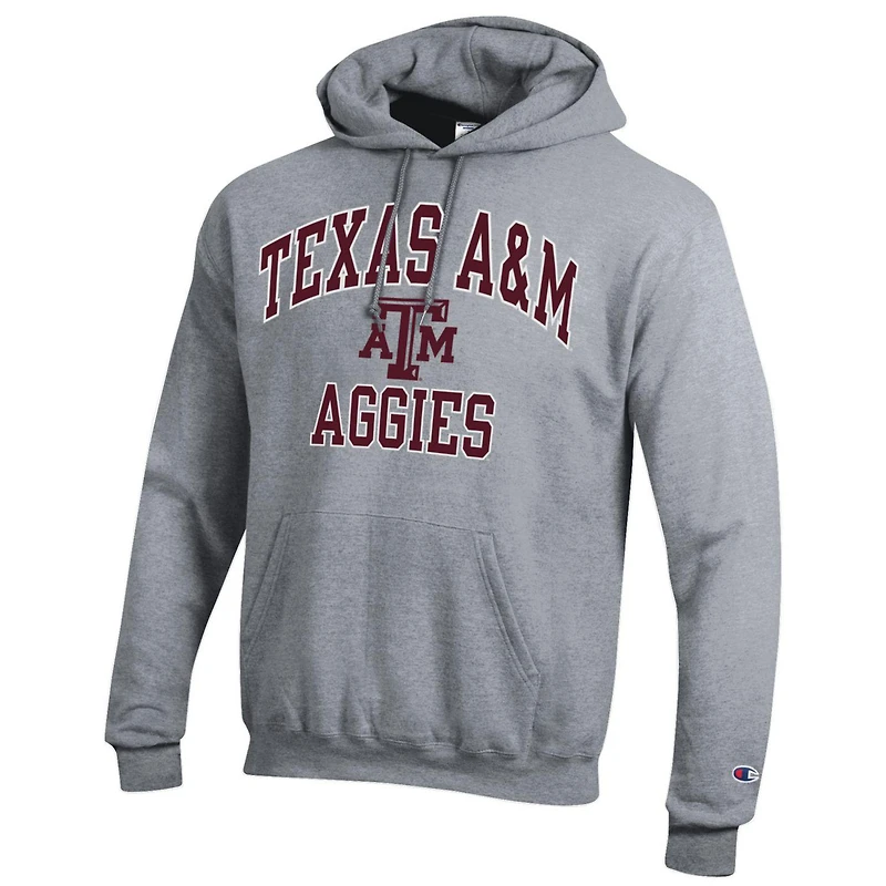 Men's Champion Heather Gray Texas A&M Aggies High Motor Pullover Hoodie