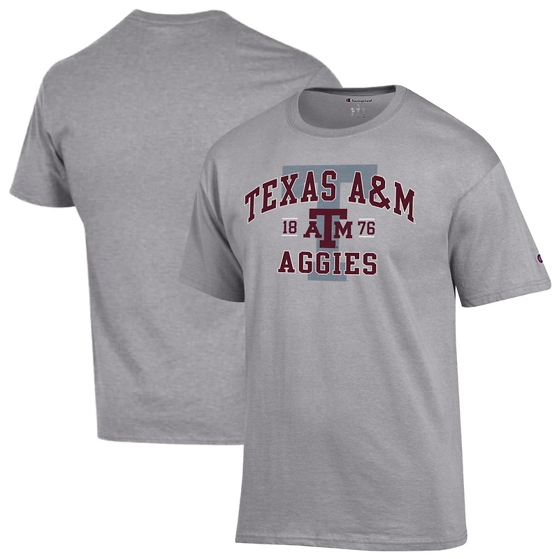 Men's Champion Heather Gray Texas A&M Aggies Varsity T-Shirt