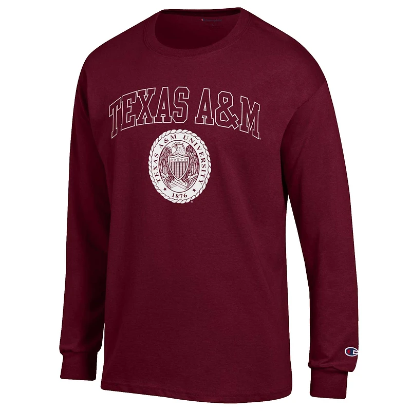 T-shirt à manches longues Champion Maroon Texas A&M Aggies 12e homme pour hommes