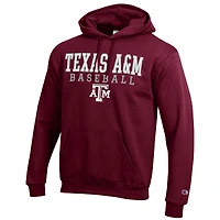 Men's Champion Maroon Texas A&M Aggies Baseball Stack Pullover Hoodie