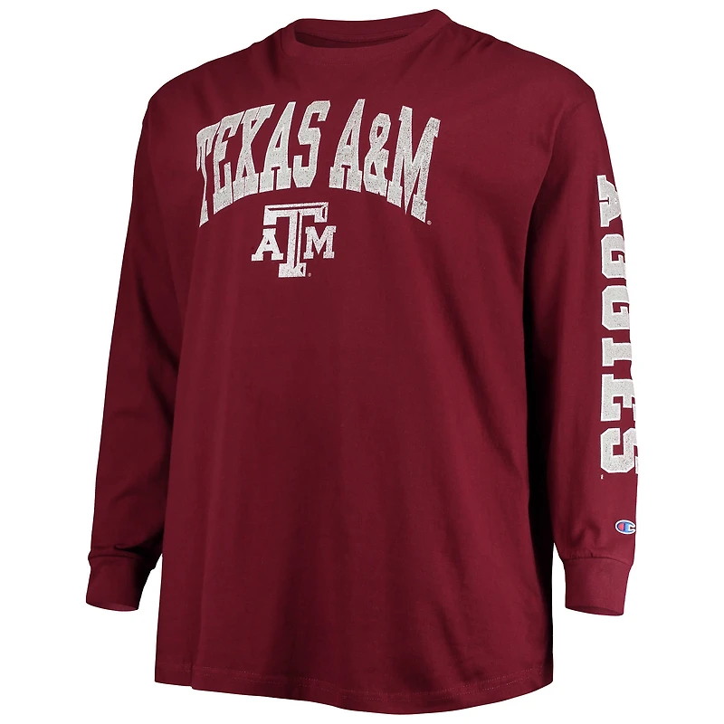 T-shirt à manches longues Champion Texas A&M Aggies Big & Tall 2-Hit pour homme