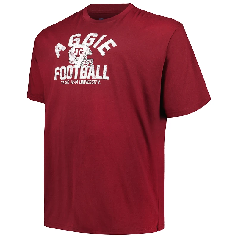 T-shirt pour casque de football Champion Maroon Texas A&M Aggies Big & Tall hommes